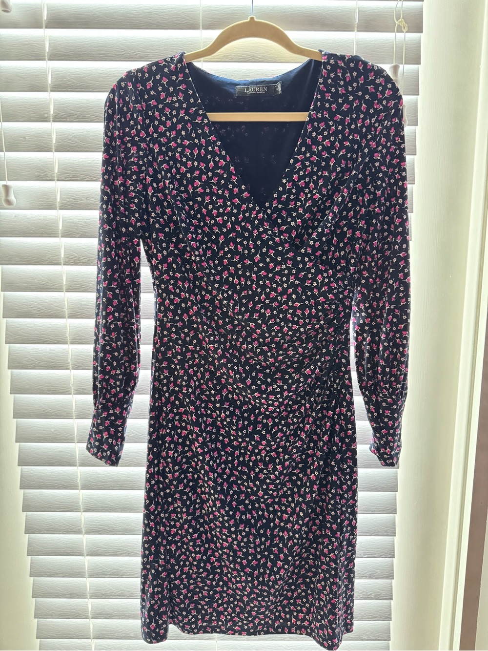 Ralph Lauren Navy Dress with Pink Floral Print